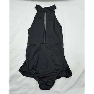 Motion Wear Black Camisole Mesh Dance Leotard Adult XL Flawed - Picture 1 of 8