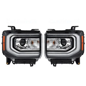 For 2016-2018 GMC Sierra 1500 HID/Xenon Type LED DRL Projector Headlights Lamps - Bild 1 von 12