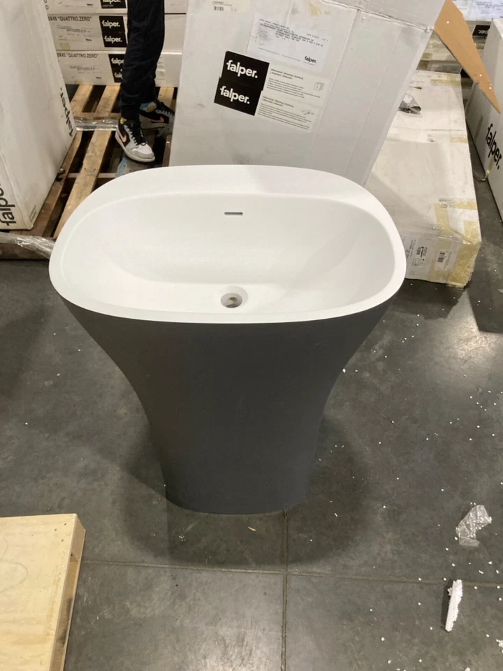 Falper D5J - GC Scoop Fregadero Independiente Gris / Ceramilux Blanco 34" Alto x 26" W Foto 1 de 4