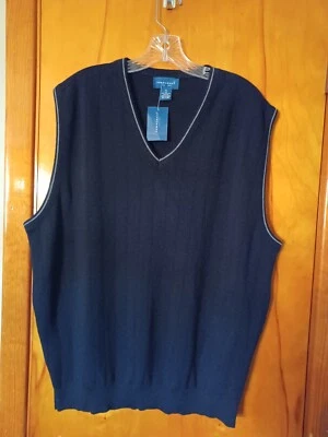 NWT Town Craft Mens Black Acrylic Vintage Pullover Sweater Vest Size XL - Image 1 of 4