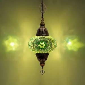Türkisch Marokkanisch Mosaik Deckenhängeleuchte Leuchte Lampe - kostenlose Glühbirne - Bild 1 von 7