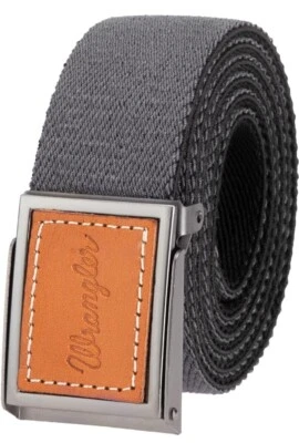Cinturón de vestir informal con hebilla de cuero elástico para hombre Wrangler negro/gr abridor de botellas Foto 1 de 4