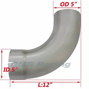 Aluminized Steel 5" ID/OD x12" Arms Exhaust Elbow Pipe 90 Degree Pipe - Picture 1 of 6