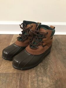 LL Bean Mens Duck Hunting Rain 6" Boots G2 G Force Size 8 GREEN ACCENT