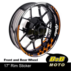 AA01 Rim Decals 17 inch Wheel Stripes Stickers Green Color For Honda Kawasaki - Picture 1 of 17