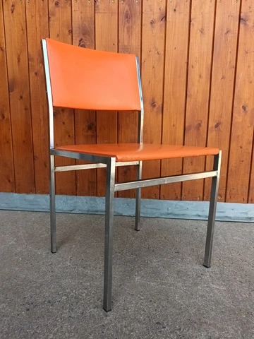 Chair Chrome Orange Dining Room Chair 70er Vintage Space Age 70s Retro Cover