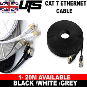ABGESCHIRMTES FLACHES CAT7 ETHERNETKABEL SSTP LAN BLEI GOLD ULTRADÜNN FLACH 10GBPS SET - Bild 1 von 23