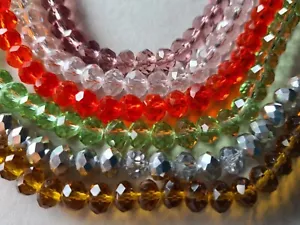 70 Glasperlen Facettperlen Schliffperlen Rondelle facettiert 8mm div Farben 1561 - Bild 1 von 15