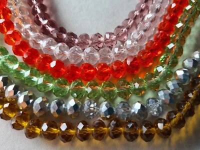 70 Glasperlen Facettperlen Schliffperlen Rondelle facettiert 8mm div Farben 1561 - Bild 1 von 3