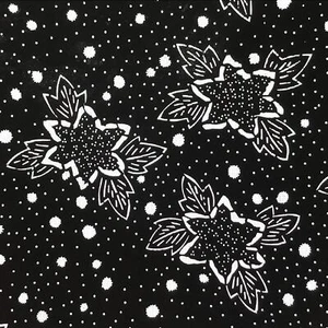 Antique Japanese Katagami Kimono Paper Stencil Katazome Flowers Leaves 4Y569 - Picture 1 of 10