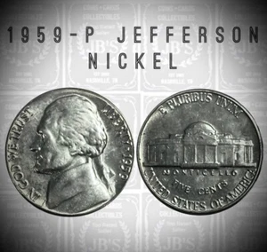 1959 (P) Jefferson Nickel BRILLIANT UNCIRCULATED *JB's Coins* - Picture 1 of 3