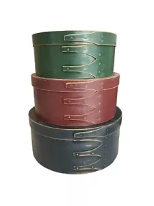 3er Set Holzschüttler Design kreisförmige Nestboxen mit Schwalbenschwanzgelenken & Deckel - Bild 1 von 4