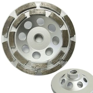 Rueda de copa de diamante premium de doble fila de 4,5"" para molienda de piedra de concreto 5/8""-11 - Imagen 1 de 4