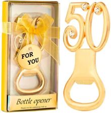 50PCS Packs Golden 50 Bottle Openers for 50th Birthday Party Favors or 50th W...