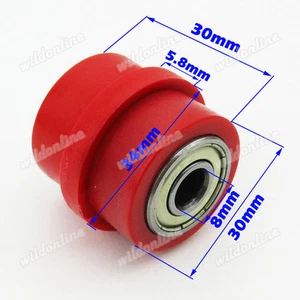 8mm Kettenrolle Pulley Tensioner Rot für Pit Dirt Motor Bike ATV Go Kart Motor - Zdjęcie 1 z 4