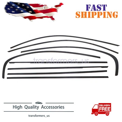 Gloss Black Steel Window Sill Molding Trim Strips For BMW 3 Series E90 2006-2012 - Image 1 of 4