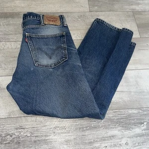 Jeans Levi 505 38x28 regular fit gamba dritta cotone baffo sbiadito - Foto 1 di 13