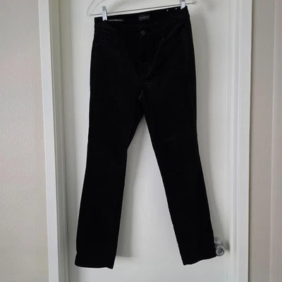 Talbots Velveteen Straight Leg Pant Black Velvet Holiday Party Cocktail Size 4P - Image 1 of 4