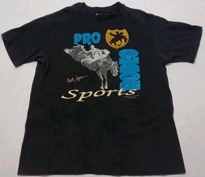Vintage 90s Pro Rodeo Sports Black T-Shirt Mens Size Large 1993 Made In USA - Picture 1 of 9
