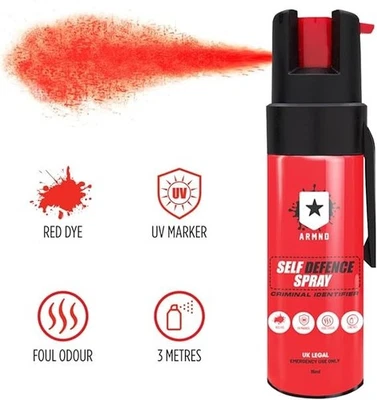 Self Defence Spray Long Range Criminal Identifier UK Legal Self Protection 01 PK - Image 1 of 4