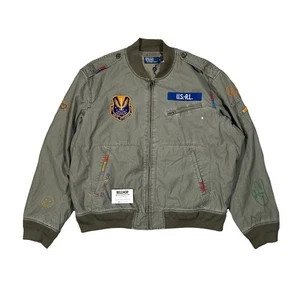 Polo Ralph Lauren Peace Love Bomber Jacket USRL - Olive Green - Medium M - BNWT - Picture 1 of 15