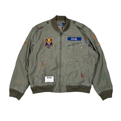 Polo Ralph Lauren Peace Love Bomber Jacket USRL - Olive Green - Large L - BNWT - Image 1 of 4
