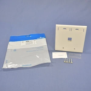Leviton 42080-1TP Lt Almond 2-Gang 1-Port Quickport Flush Wallplate Cover w/ID - Picture 1 of 6