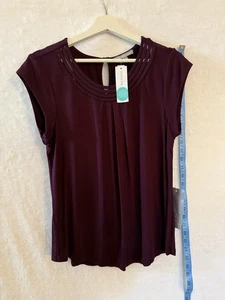 Women’s Stitch Fix DanielRainn Size PL .Brinn Scoop Neck Pleat Detail Knit Top - Picture 1 of 10