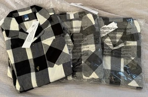 Schwarz Old Navy Pyjama Set Kinder XL 14-16 Büffel Karo Neu in Verpackung Paket 3 passende Fam Bild - Bild 1 von 8