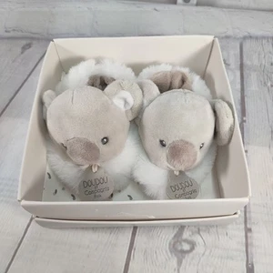 Doudou et Campagnie Koala Baby Stiefeletten Hausschuhe weiß grau neu im Karton - Bild 1 von 4