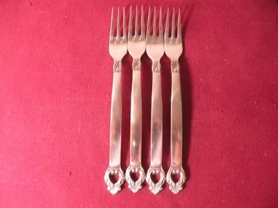 4 Cocktail Seafood Forks Erika FB Rogers 1883 Japan Stainless Steel 5 7/8" - Image 1 of 3