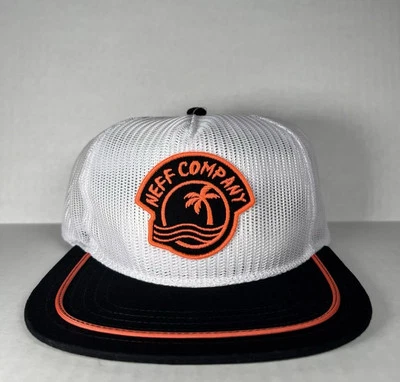 Sombrero de camionero Neff blanco fresco brisa malla Snapback blanco neón negro nuevo Foto 1 de 4
