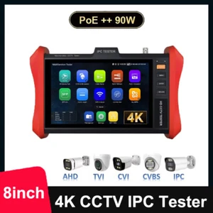 Tester IPC 8" monitor 4K H.265 IP 8MP AHD/TVI/CVI CCTV tester telecamera POE++ 90W - Foto 1 di 8