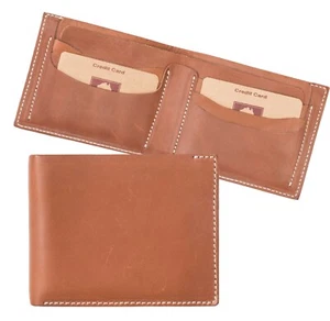 NEW Wombat Men’s Rugged Oiled Thick Tan Leather Wallet – Designer - Picture 1 of 5