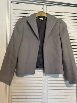 Chaqueta Blazer HARVE BENARD Mujer Talla 10 Mezcla Lana Gris Frente Abierto Clásica Foto 1 de 4