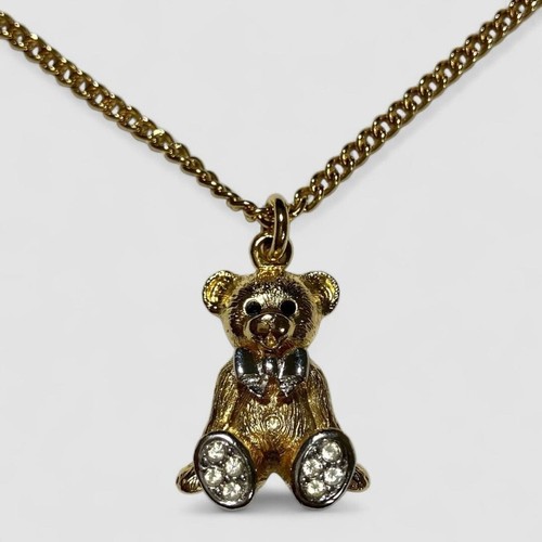 Collana con ciondolo strass colore oro orso Burberry vintage M6