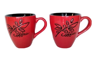 2 tazas rojas Starbucks - tazas de café - hojas - rojas y negras - Imagen 1 de 6