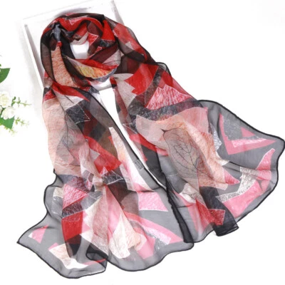 Mujeres Grande Largo Floral Mezcla Seda Pashmina Bufanda Envolvente Mantón Protector Solar Bufandas Foto 1 de 4