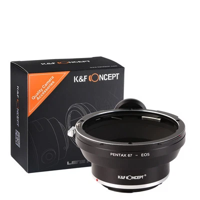K&F Concept adapter with tripod for Pentax 67 mount lens to Canon EOS camera 5D3