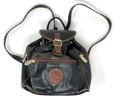 Vintage Valentino Di Jonny Mini Black & Brown Leather Backpack Made in Italy - Image 1 of 4