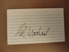 Bob Woodward Autographed Index Card Watergate Reporter