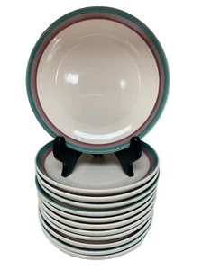 Pfaltzgraff Wacholder Salat Dessert Teller Mauve Teal Bands USA Vintage - Bild 1 von 3