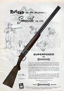 1958 Browning überlagerte Grade I Schrotflinte Original Farbe Druck Anzeige - Bild 1 von 1