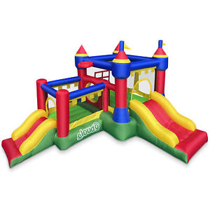 Castle Bounce House with Two Slides and Blower, Inflatable Bouncer for Kids