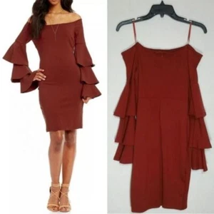 Gianni Bini Tinsley Ruffle Tier Long Sleeve Sheath Dress Sz XS NWT 119$ - Picture 1 of 13