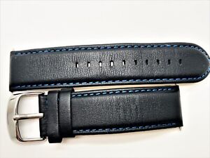PULSAR (by Seiko) 22MM MEN'S BLACK LEATHER REPLACEMENT WATCH BAND PT339-22