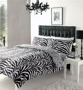 Zebra print duvet sets black & white quilt cover bed set animal print bedding - Picture 1 of 9