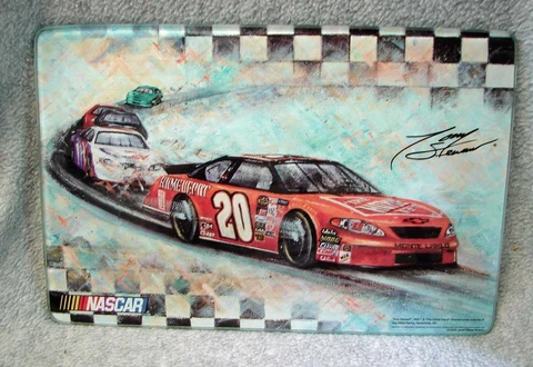 Rare Direct From Tony Stewart #20 Glass Trivet Tray By Jane Gilltrap Bready Cover
