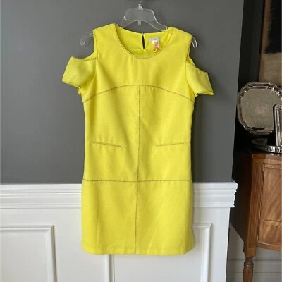 Vestido Esley Amarillo Hombro Frío Manga Corta Pascua Derby Primavera Mujer Grande Foto 1 de 4