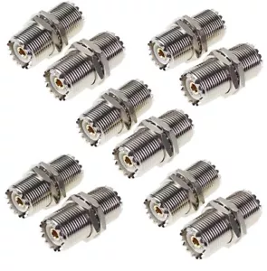10Pack UHF Female To Female Connector Nut Bulkhead Panel Mount SO239 Jack Plug - Bild 1 von 7